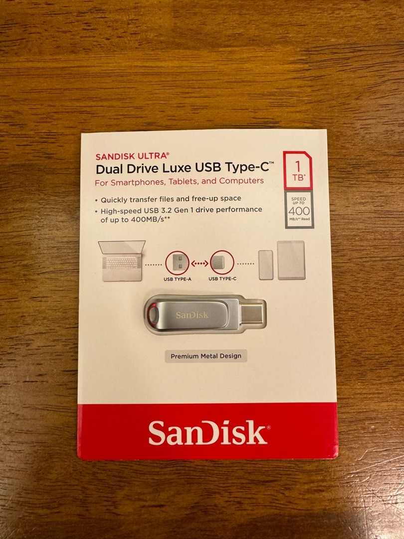 SanDisk Ultra Dual Drive Luxe USB Type-C 1TB (Up to 400MB/s read