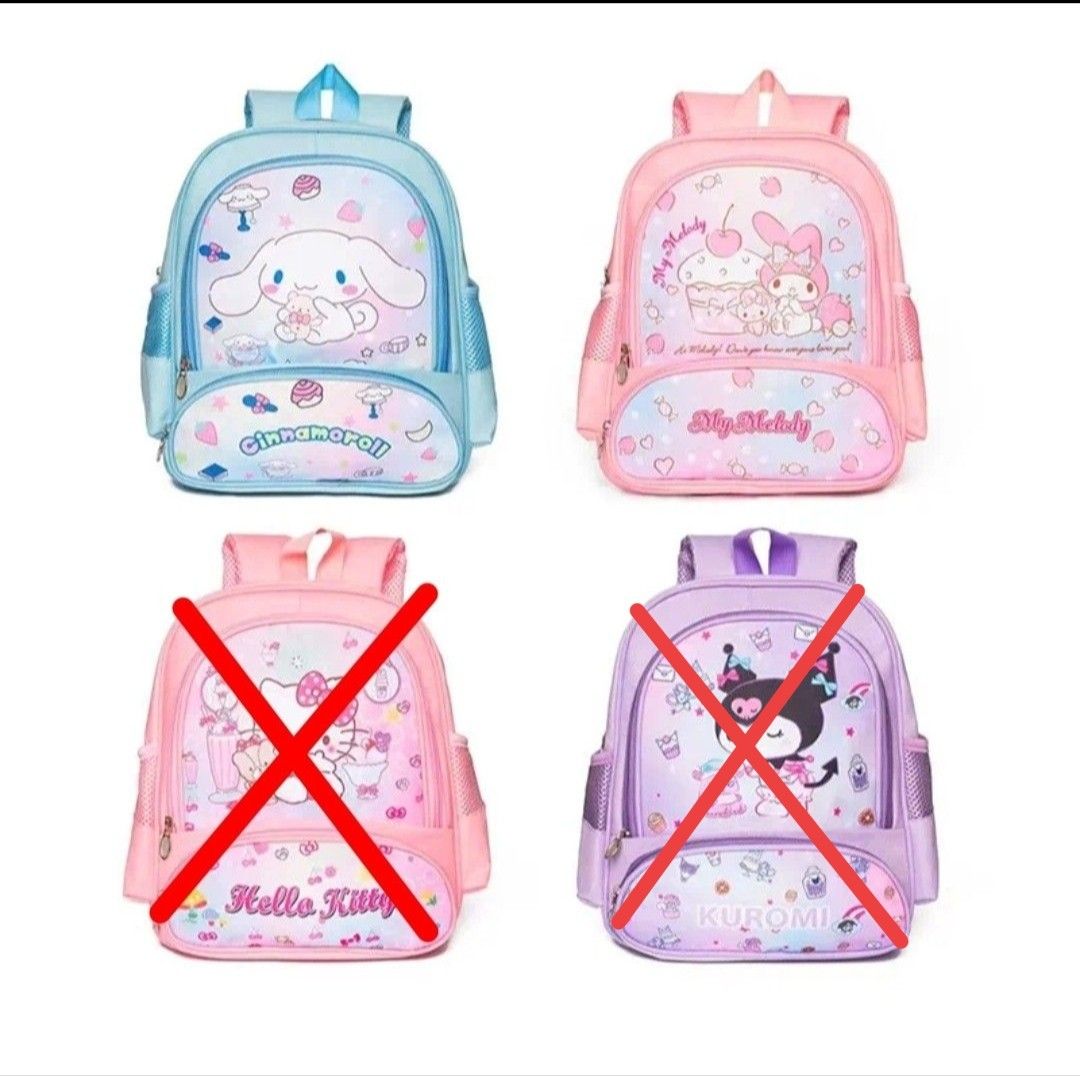 Sanrio kindergarten School Bag Cinnamoroll My Melody Children School Bag Size in cm H33 L30 W14 Hobbies Toys Stationery Craft Stationery School Supplies on Carousell