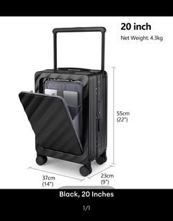 SEA CHOICE Carry On Luggage 20in with Front Laptop Compartment