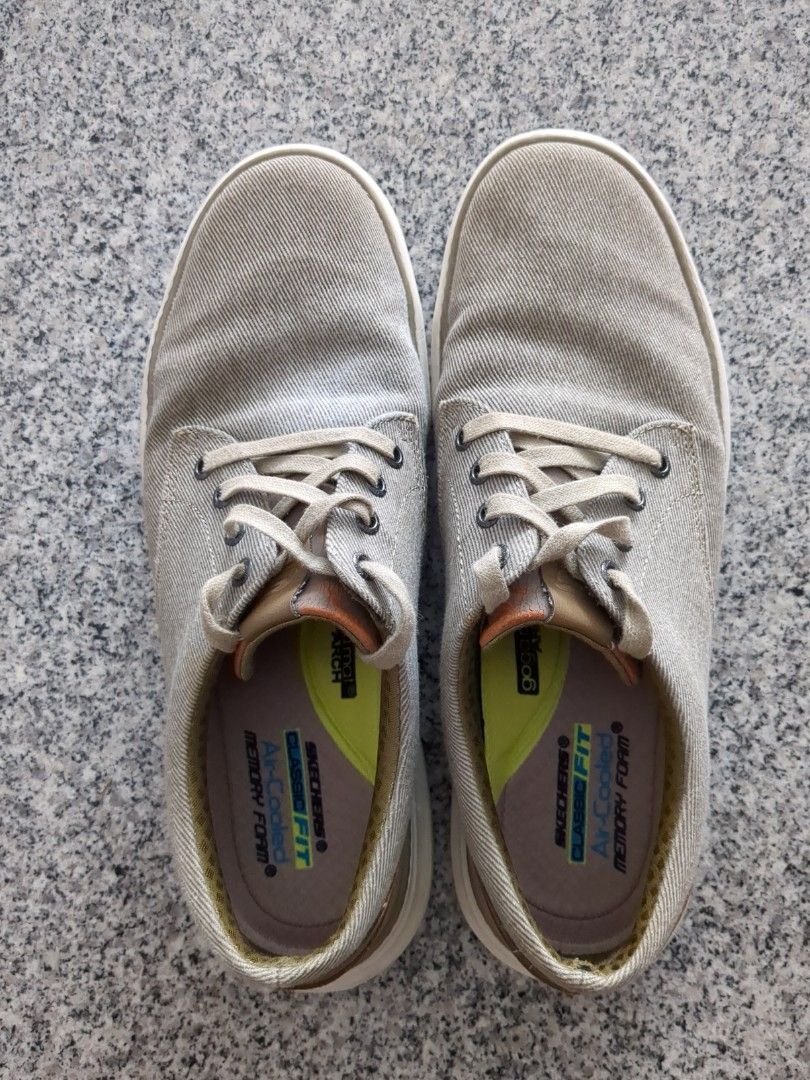 White and tan shoes shop