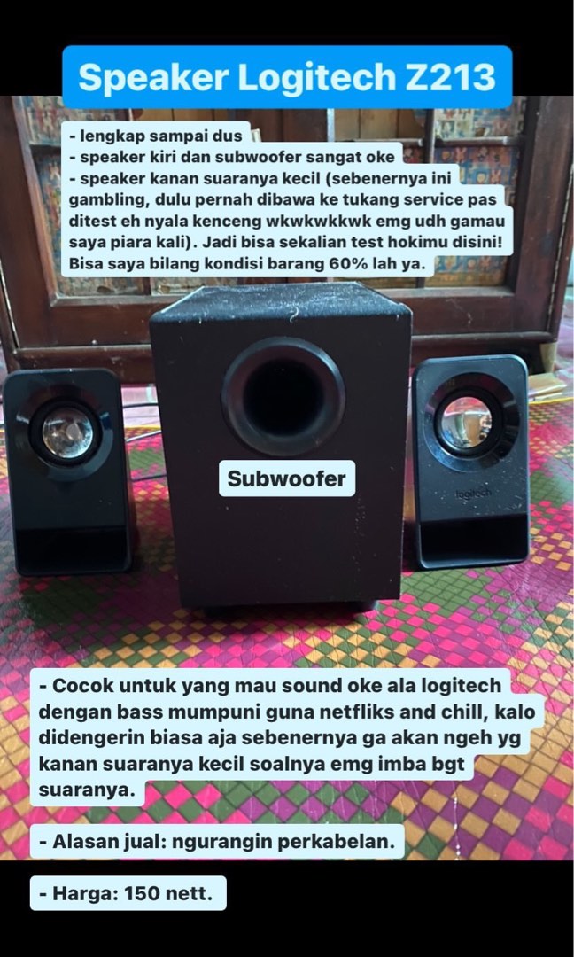 Speaker Logitech Z213 Elektronik Audio di Carousell
