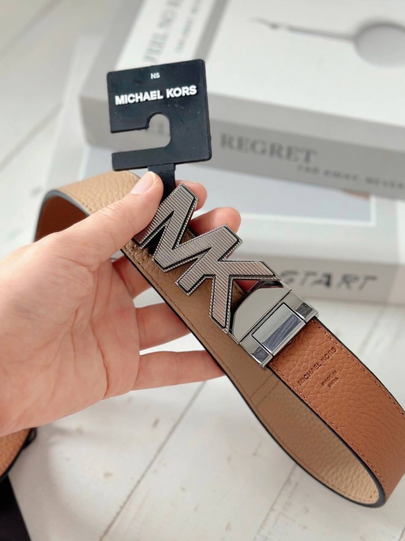 Belt Mk Mens Michael Kors Men's Reversible MK Signature Leather 2in1 Dress  Belt