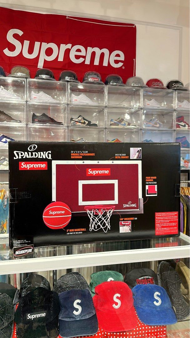 Supreme Spalding mini Basketball Hoop (Category: Racket and Ball Sports) located in Quezon City. Submitted by inside_plug (Listing ID 1275307311, Image 2). Description: For sale Supreme Spalding mini Basketball Hoop Brandnew Dm us to purchase.