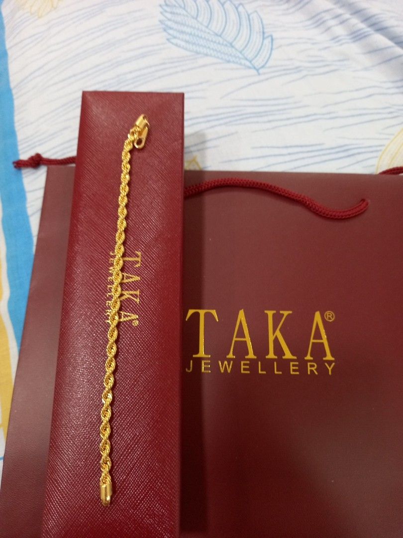 TAKA Jewellery 916 Gold Bracelet with Hearts - TAKA Jewellery