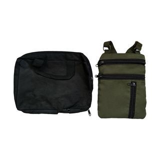 Take All! Travel Office School Essential Pouch Classic Army Color Lunch Waterproof Sling Nylon Black Organizer Fanny Gym Bag