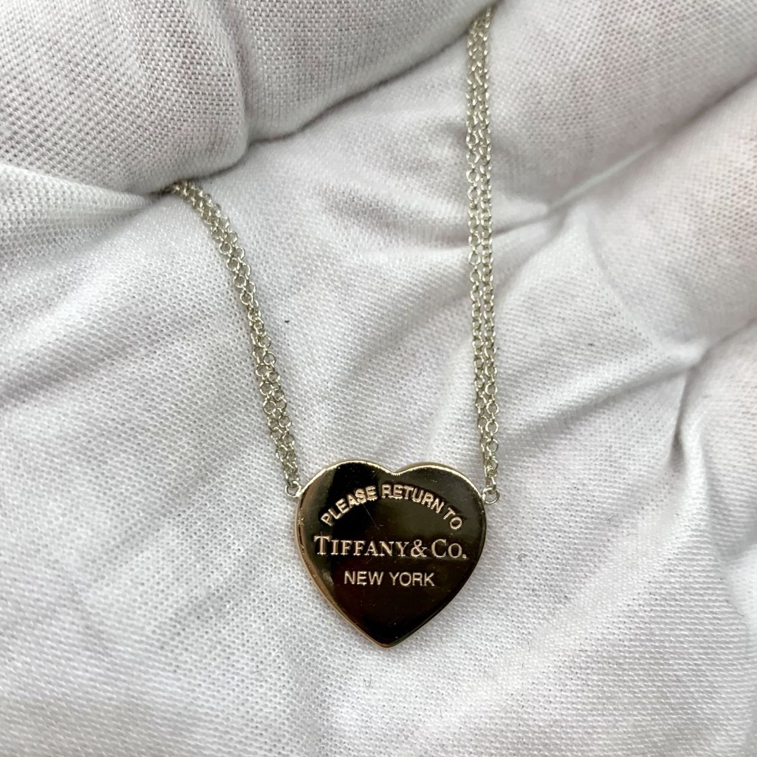 Tiffany double clearance chain heart necklace