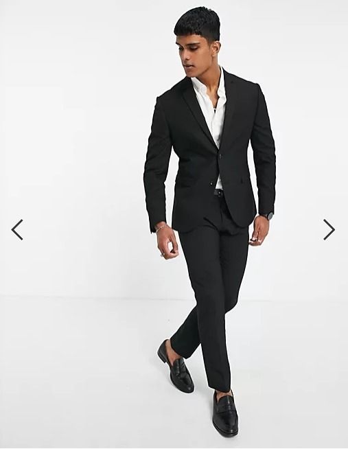 Topman skinny fit suit blazer with notch lapels in black Men s