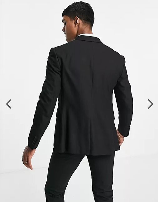 Topman skinny fit suit blazer with notch lapels in black Men s