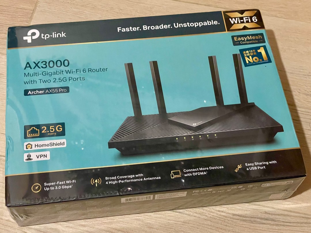 Archer AX55 Pro, Routeur WiFi 6 AX3000 Multi-Gigabit avec port 2.5G