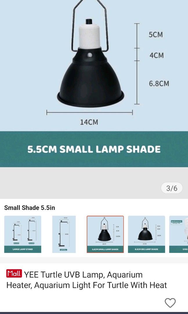 Turtle Basking Lamp Stand and Lamp Pet Supplies Homes Other