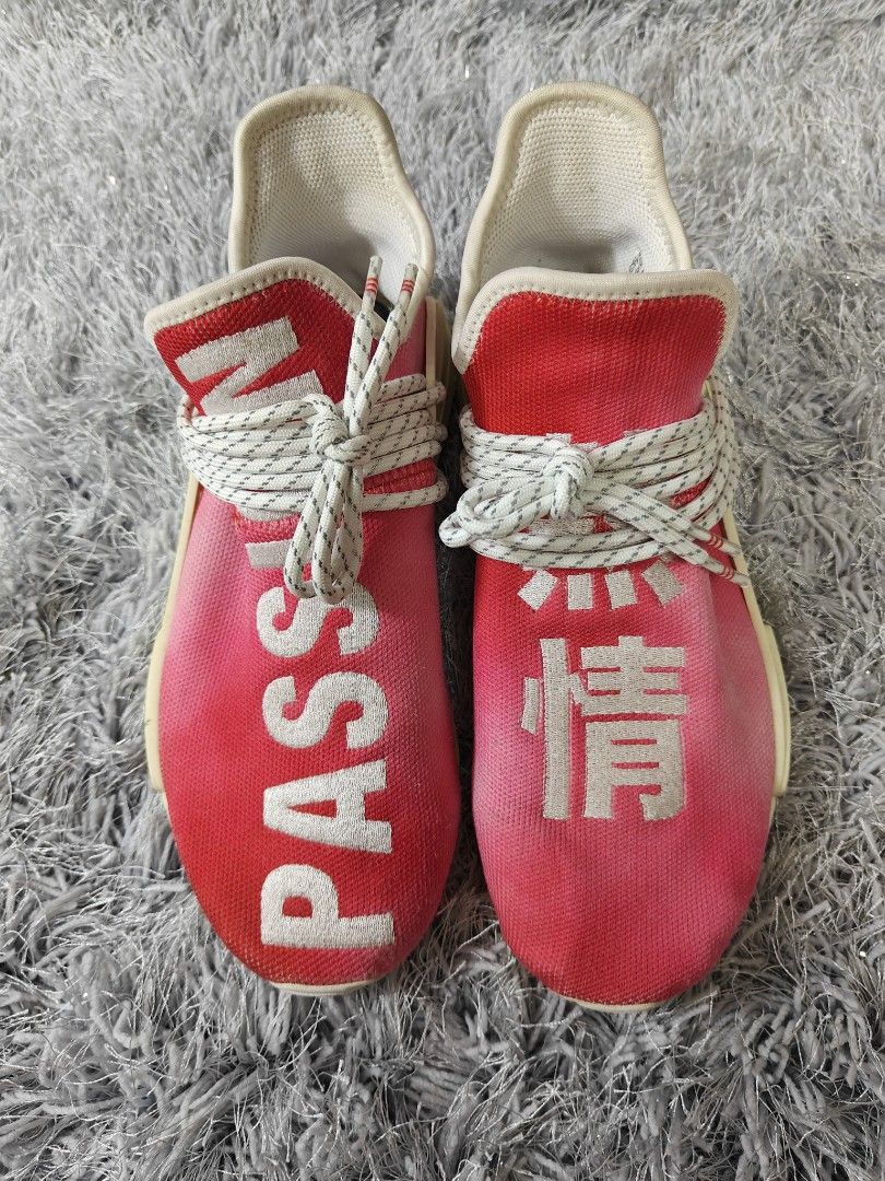UK7 Pharrell Williams X Adidas Original NMD HU Human Race China Pack Passion Red Carousell