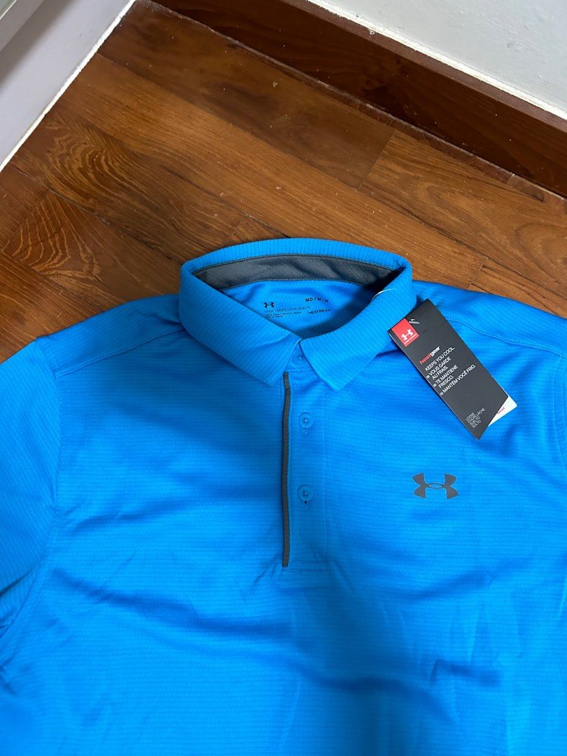 Under Armor blue drifit polo tee Men s Fashion Activewear on