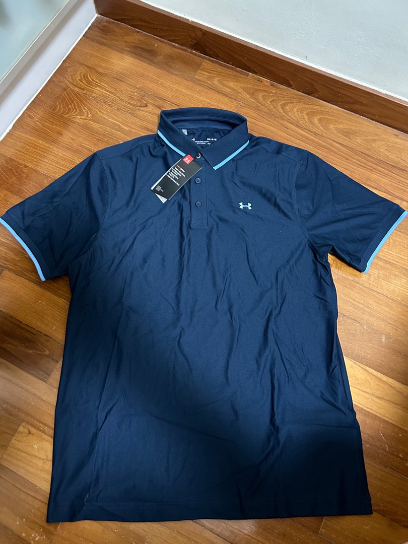Under Armor navy drifit polo tee Men s Fashion Tops Sets