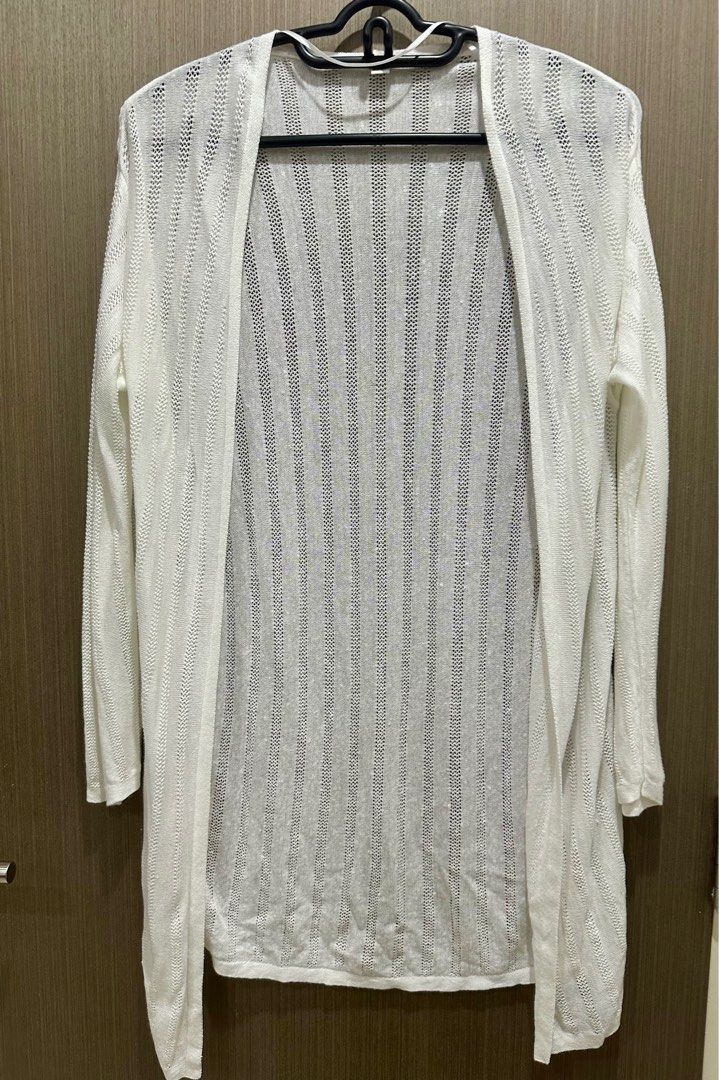 Uniqlo White Long Kimono Cardigan