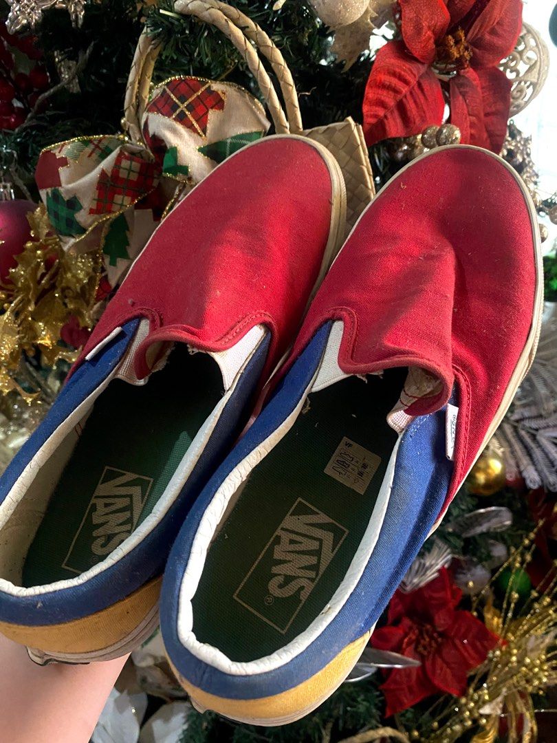 Primary color vans slip on on sale