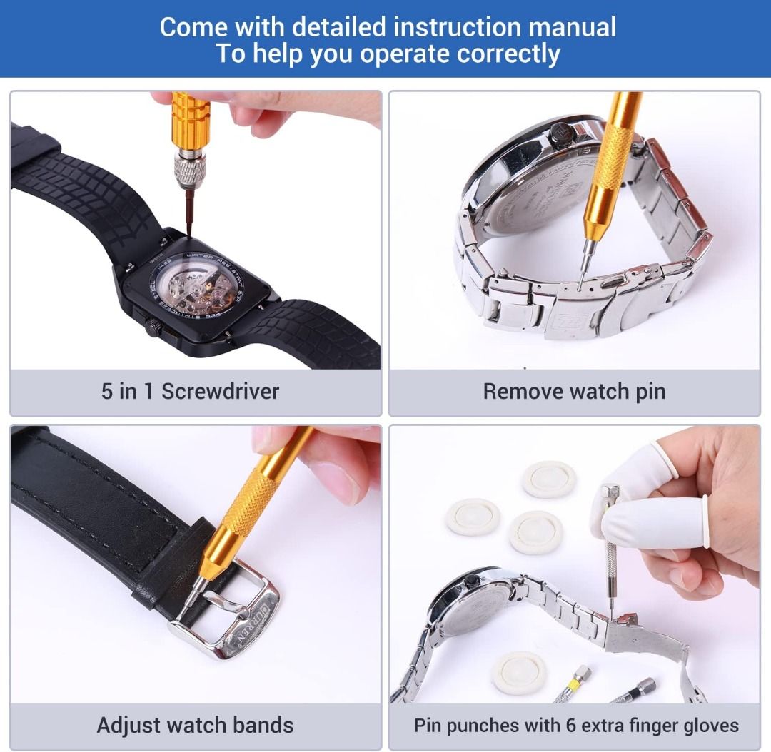 Watch Repair Kit Ohuhu 192 PCS Watch Battery Replacement Tool Kit