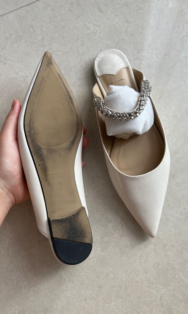 White pointed mules best sale