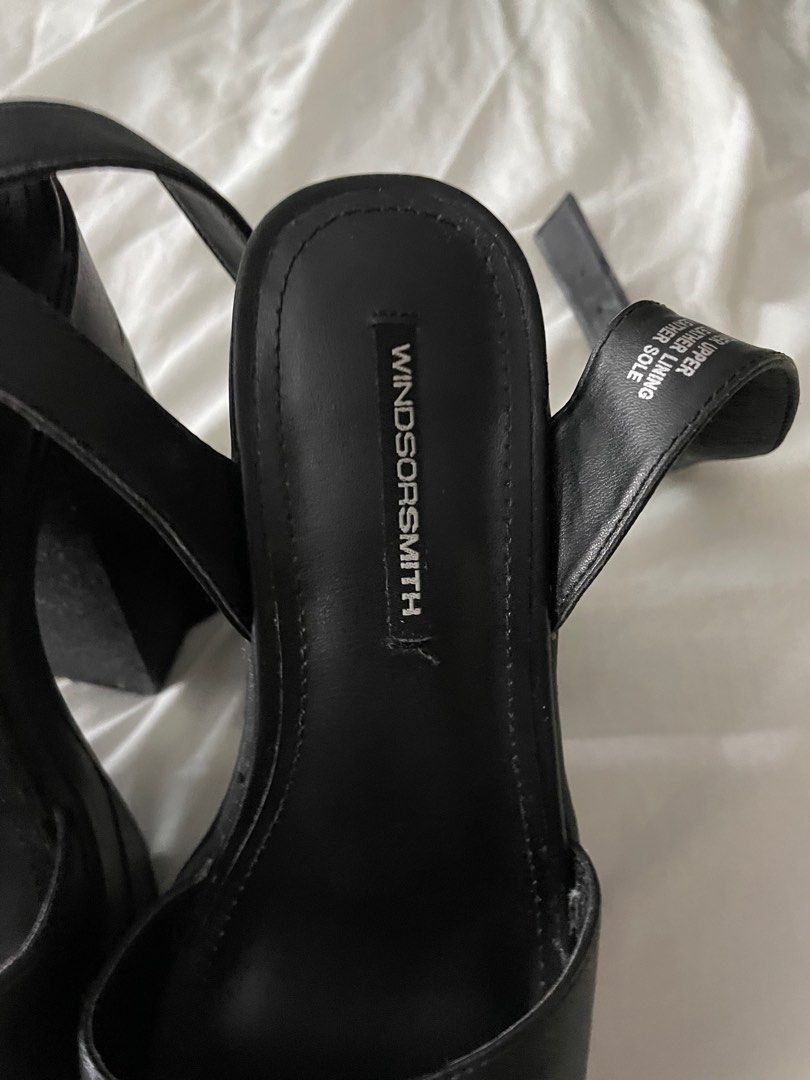 Windsor Smith Monaco Black Leather Platform heels Women s Fashion