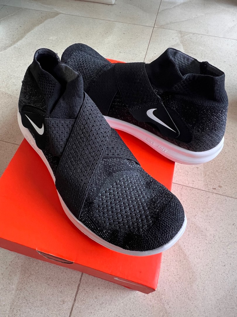 WMNS Nike Free RN Motion Flyknit 2017 Black White Dark Grey Volt 880846 003 Women s Fashion Footwear Sneakers on Carousell