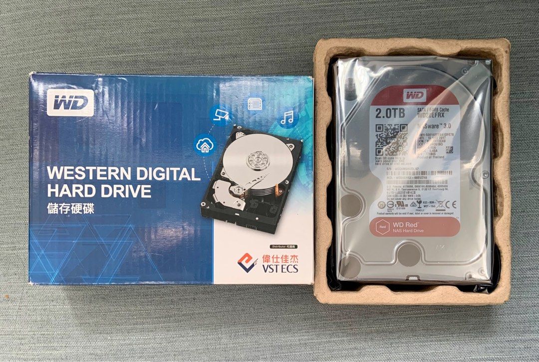 全新未開封) Western Digital Red NAS Hard Drive 2TB WD20EFRX WD 硬