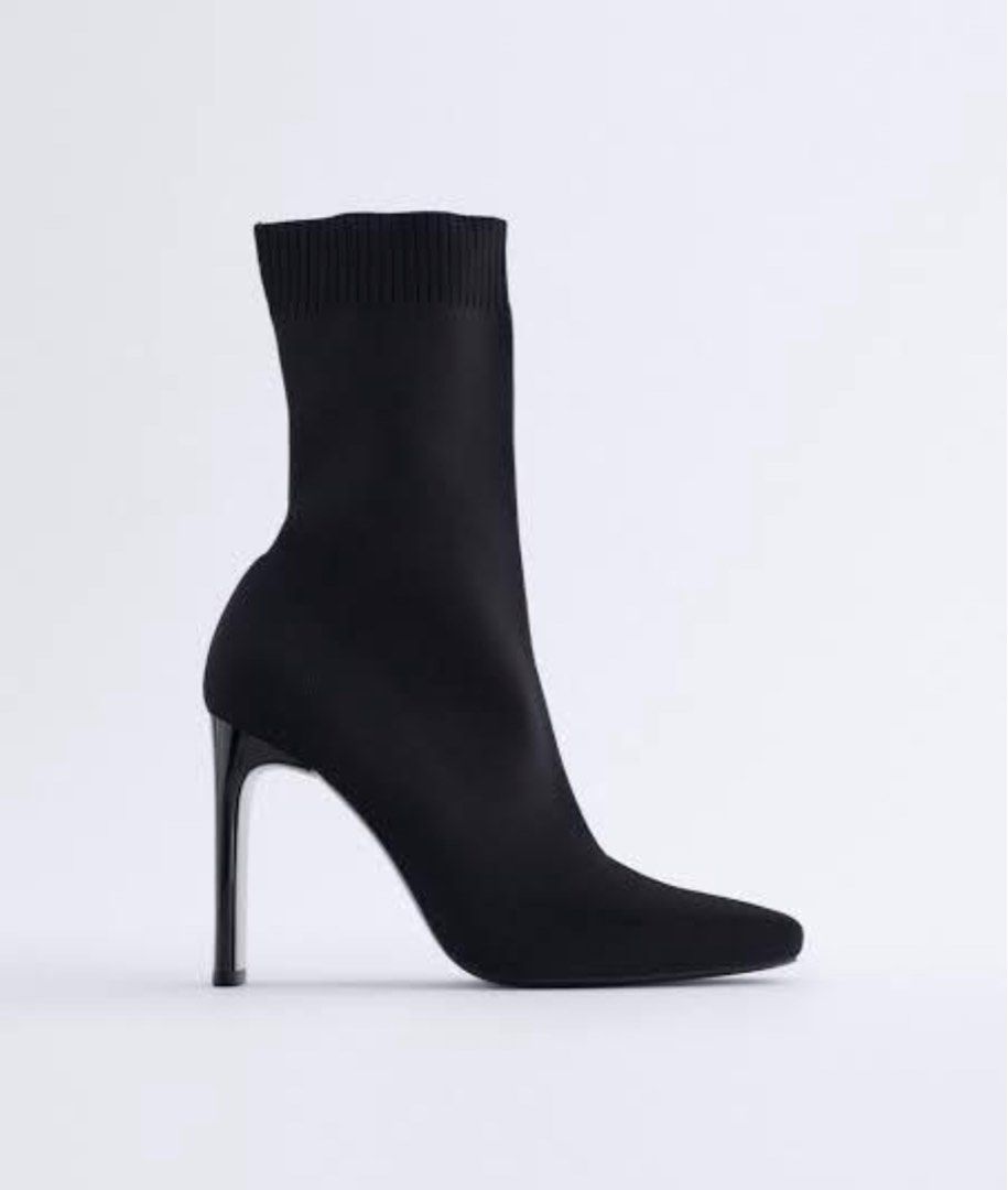 Zara sock boots black sale