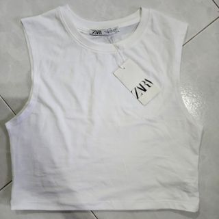 White cropped muscle tee store