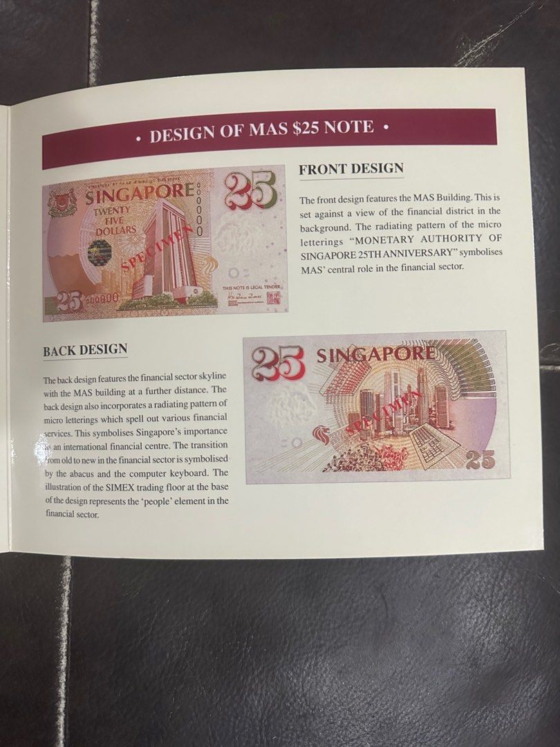 $25 MAS 25th Anniversary Commemorative Singapore UNC Banknote Note ...