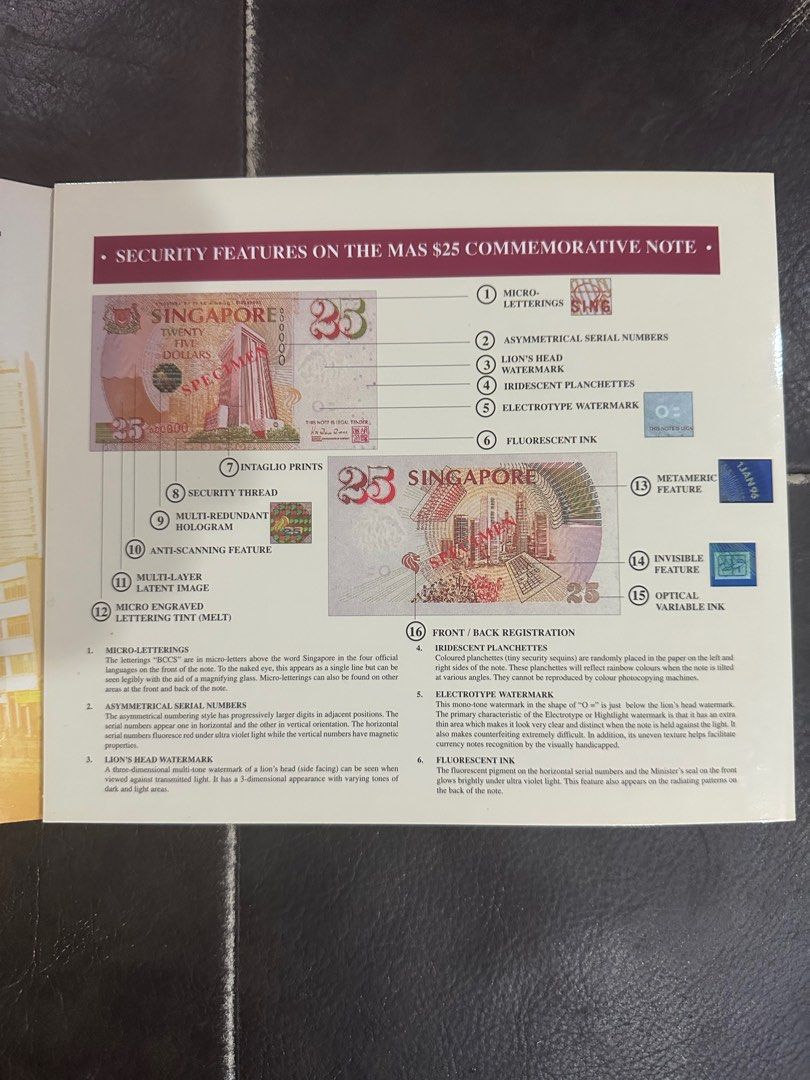 $25 MAS 25th Anniversary Commemorative Singapore UNC Banknote Note ...