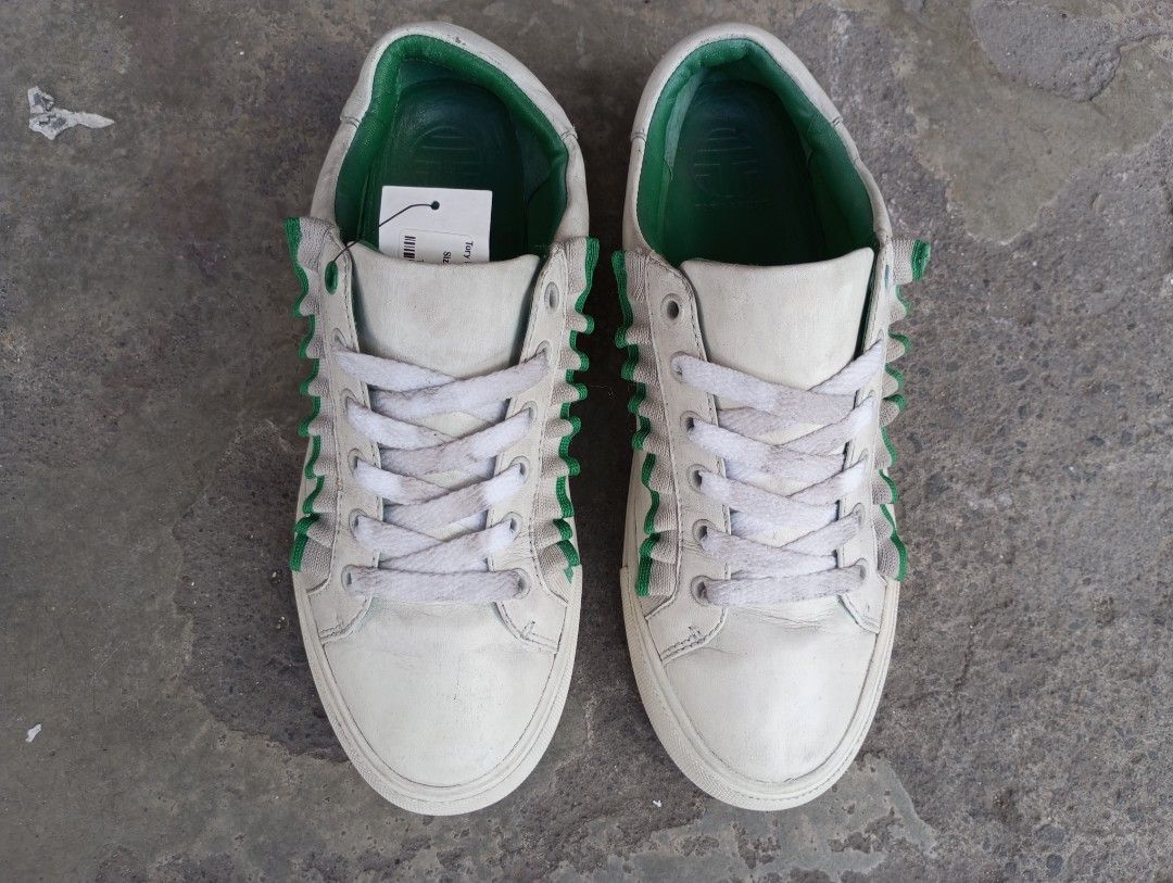 593.Tory Burch Howeell Court Green White Cowo Cewe Second Program Size 37.5
