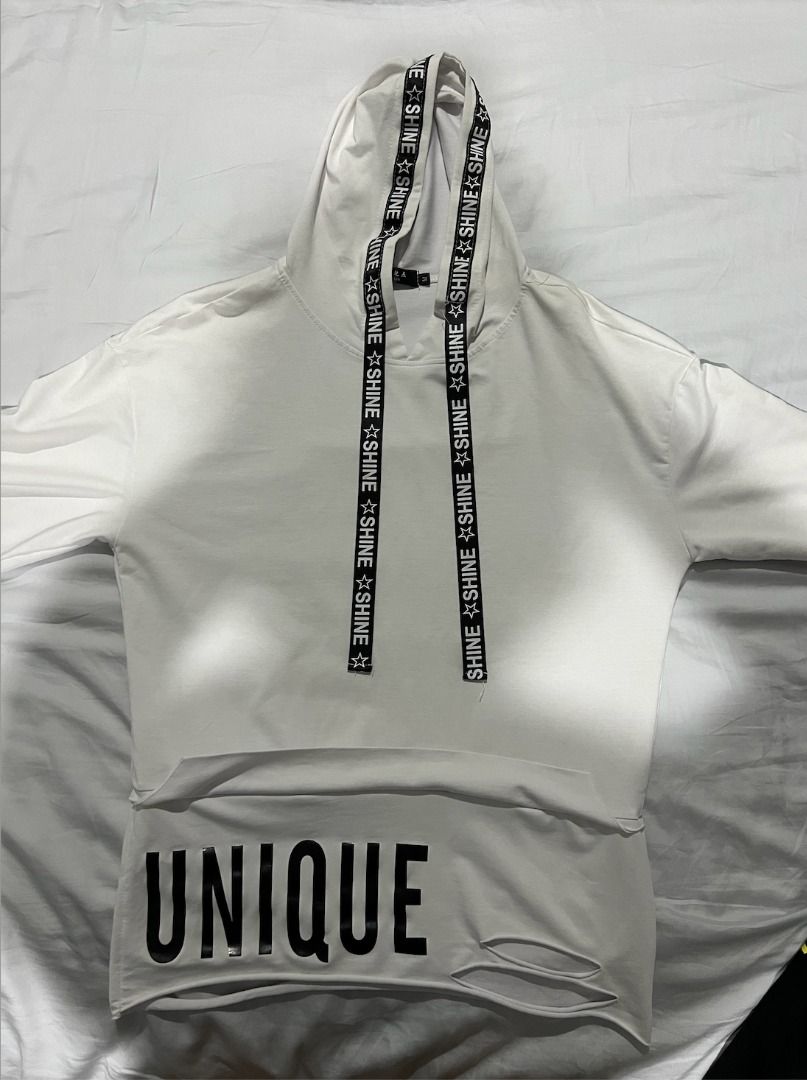 Cool White Hoodie With Words