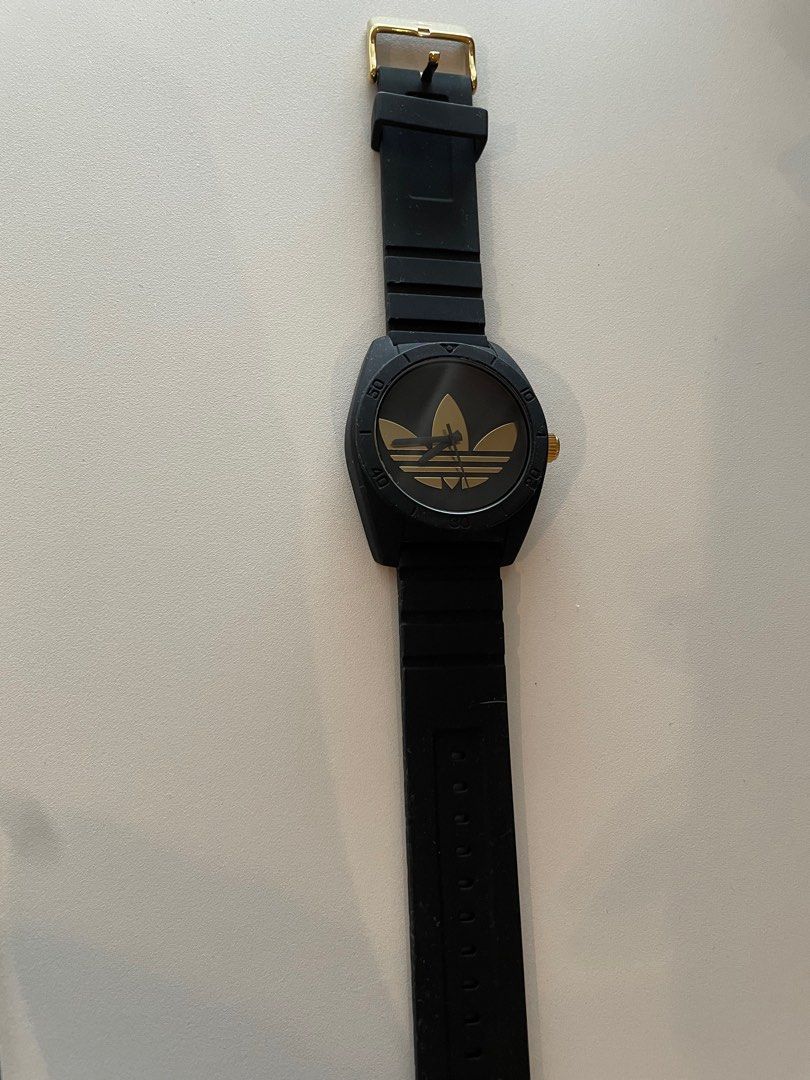 Adidas black and gold watch clearance
