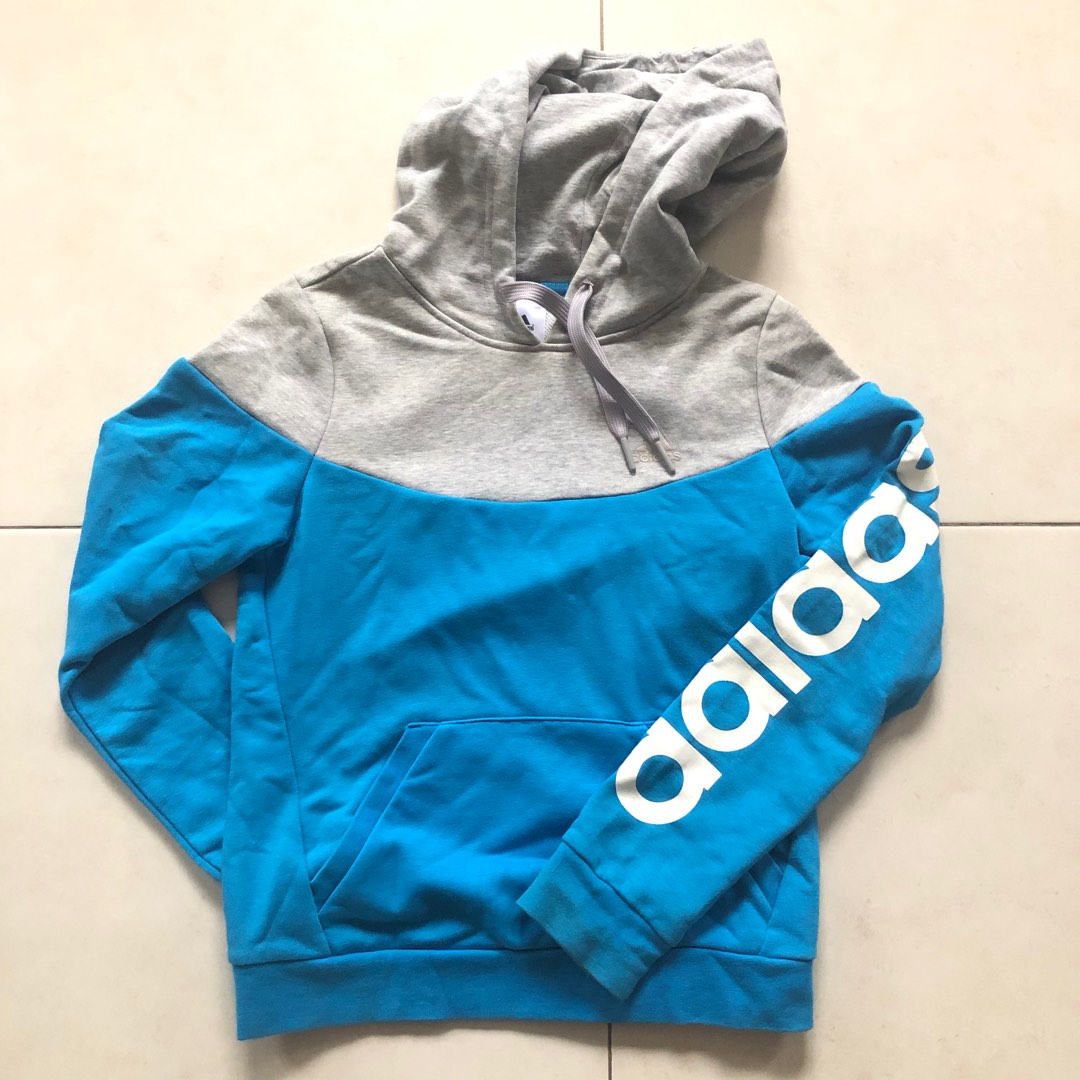 Adidas hoodie women blue deals