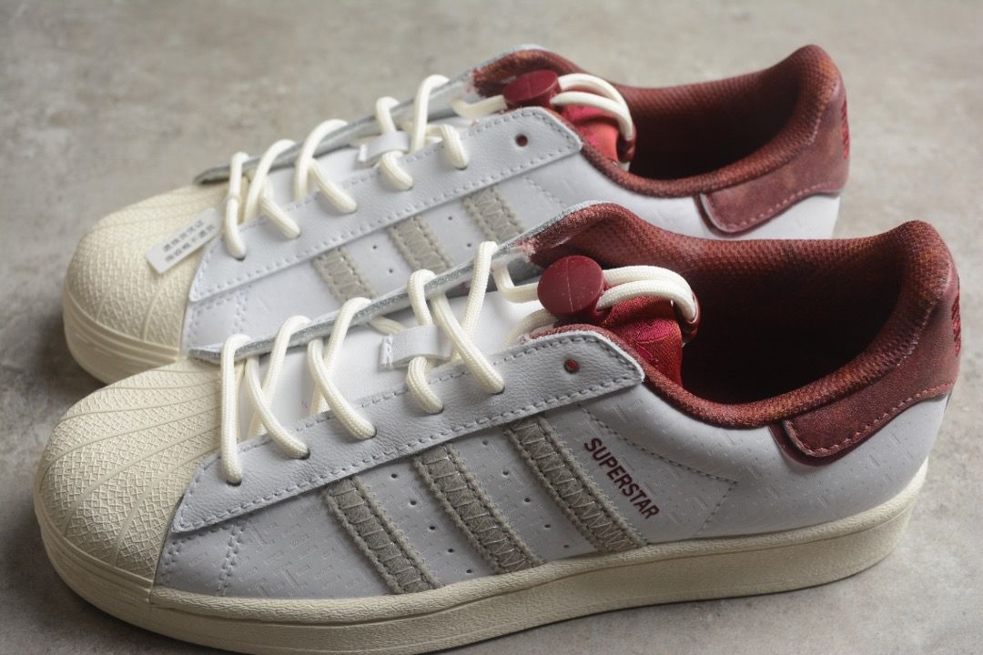 Adidas Originals Superstar CNY White Grey Burgundy Shoes Euro 35 45