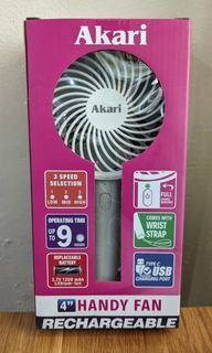 Akari 4" Rechargeable Handy Fan