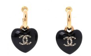 Authentic Chanel Heart Drop Resin Earrings