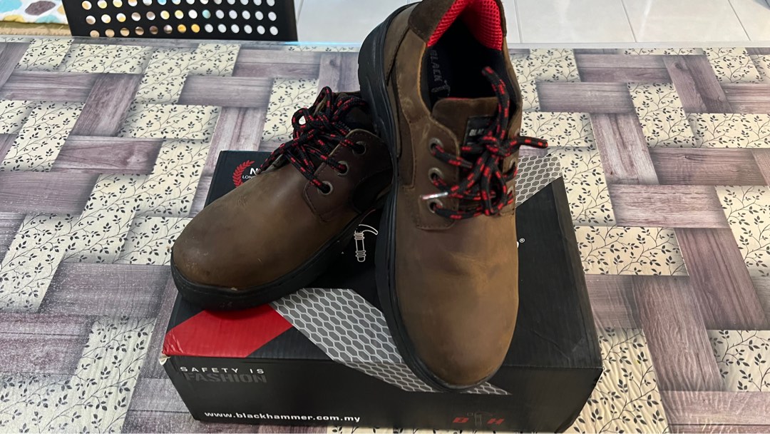 Black hammer ladies safety shoes hot sale