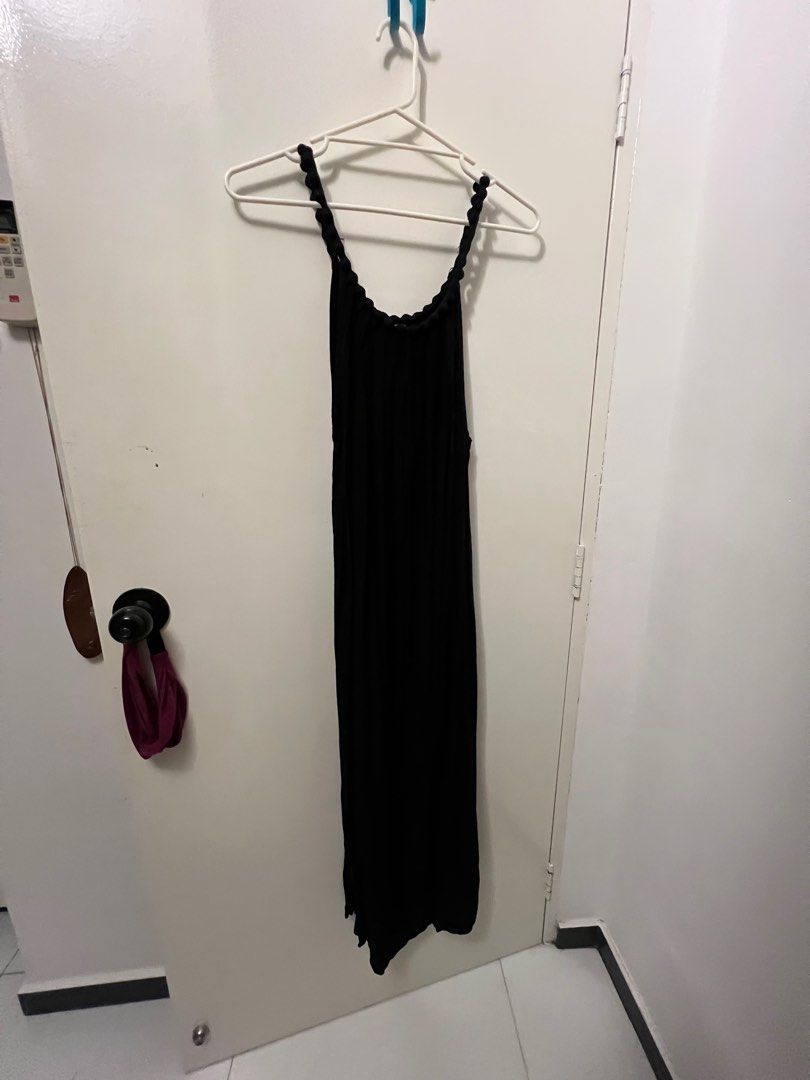 solid black maxi dress