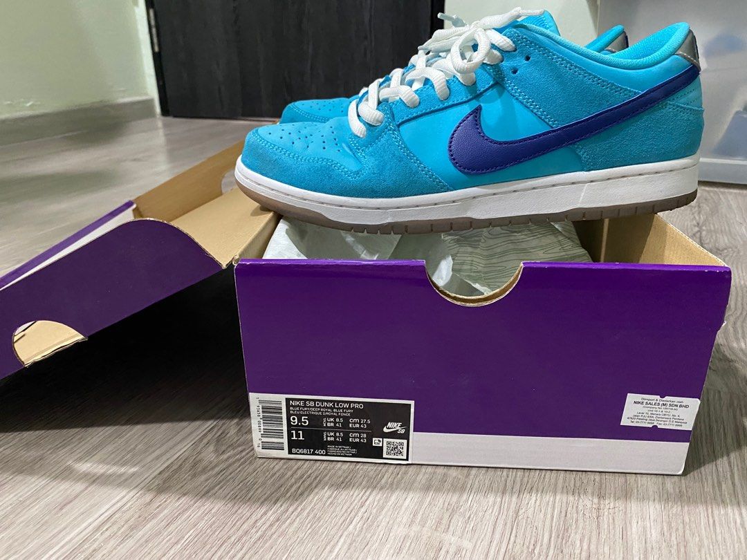 Blue Fury SB Dunk US9.5 Men s Fashion Footwear Sneakers on Carousell