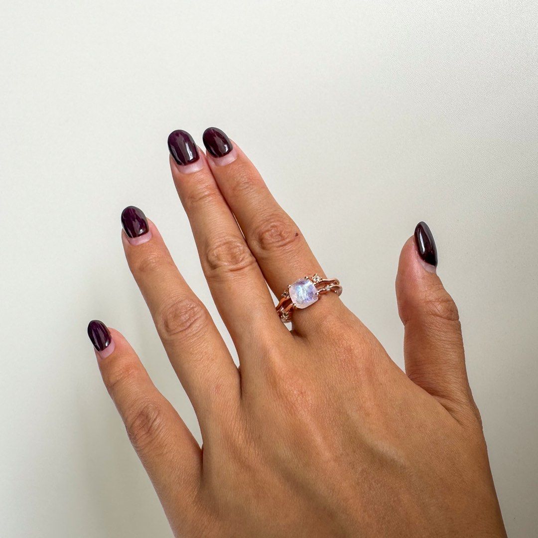 Raw moonstone deals engagement ring