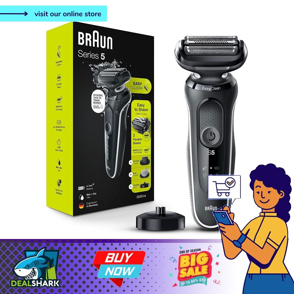  Braun Series 5 5031s Electric Shaver with Precision Trimmer and  Cleansing Brush Attachments, Wet & Dry, Rechargeable, Cordless Foil Shaver,  Blue : Beauty & Personal Care