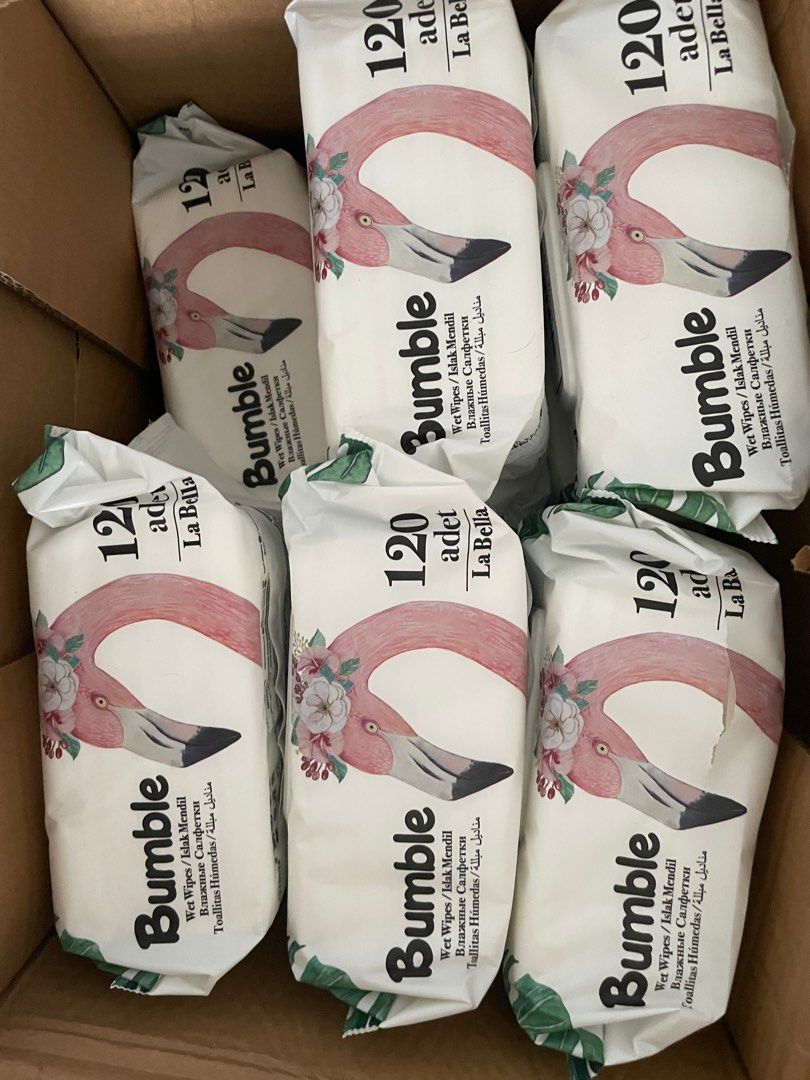 Bumble wet wipes (11 packets) left, Babies & Kids, Bathing & Changing, Diapers & Baby Wipes on