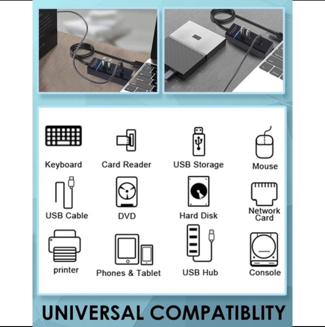 BUNDLE TAKE ALL USB TypeC VGA DVI HDMI & USB Adapter 4 in 1 USB HUB 3