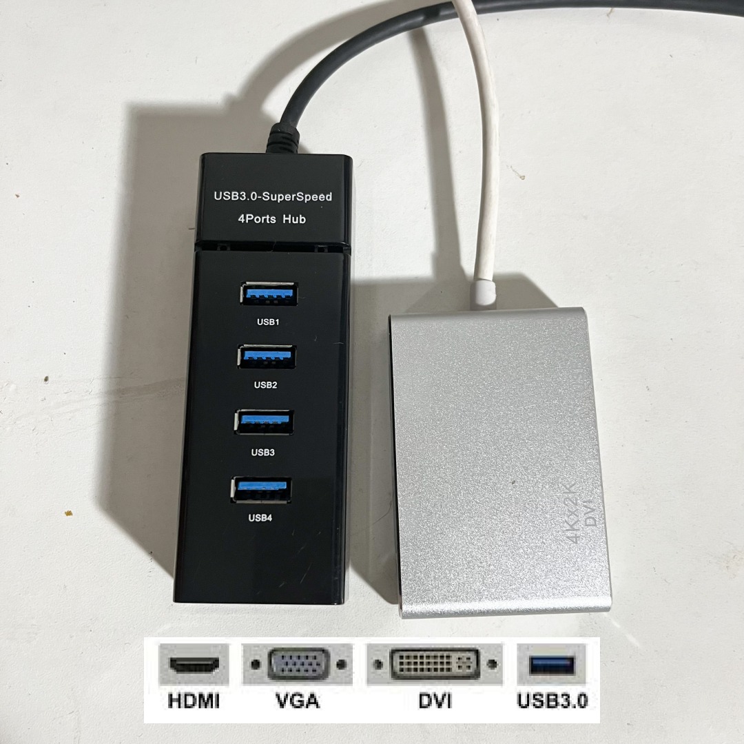 BUNDLE TAKE ALL USB TypeC VGA DVI HDMI & USB Adapter 4 in 1 USB HUB 3