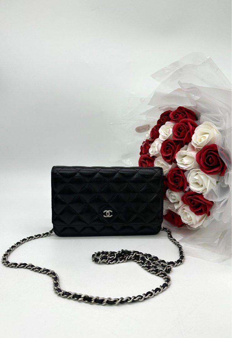 Chanel Black Lambskin Wallet on Chain Luxury Bags Wallets on