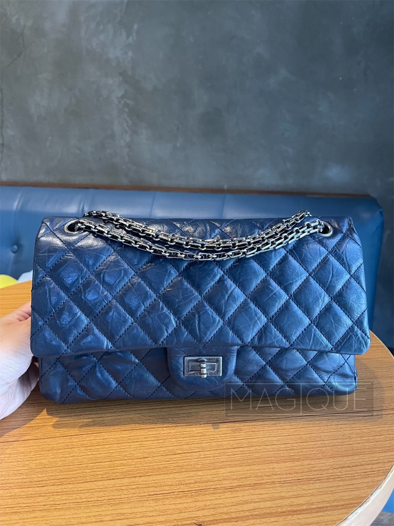 Chanel reissue new arrivals navy blue