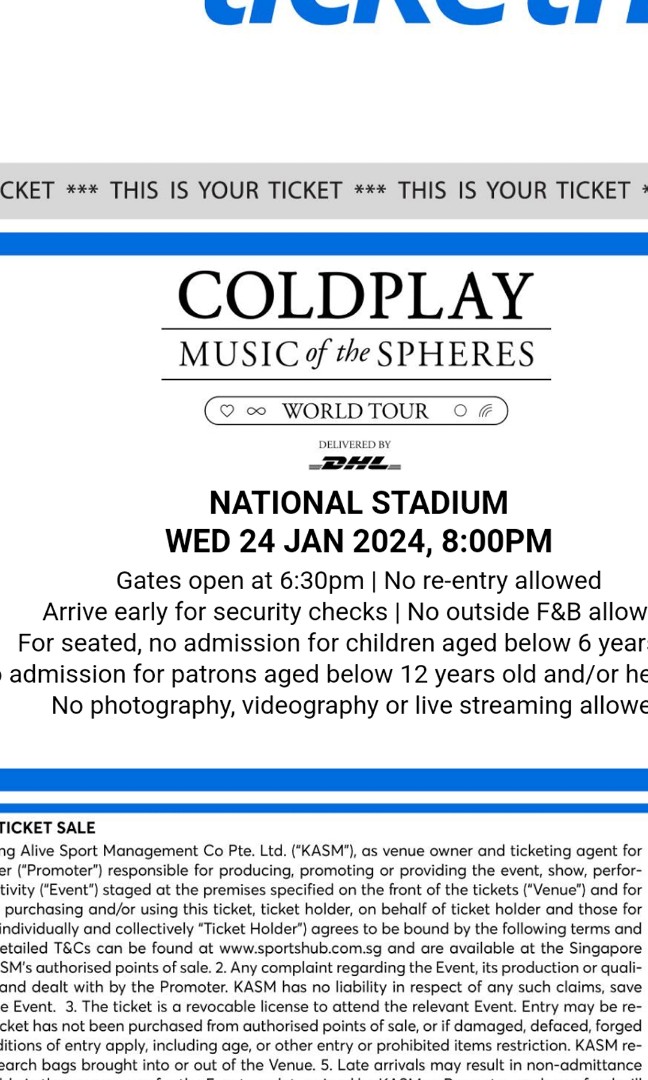 Coldplay Tickets, Tickets & Vouchers, Event Tickets On Carousell