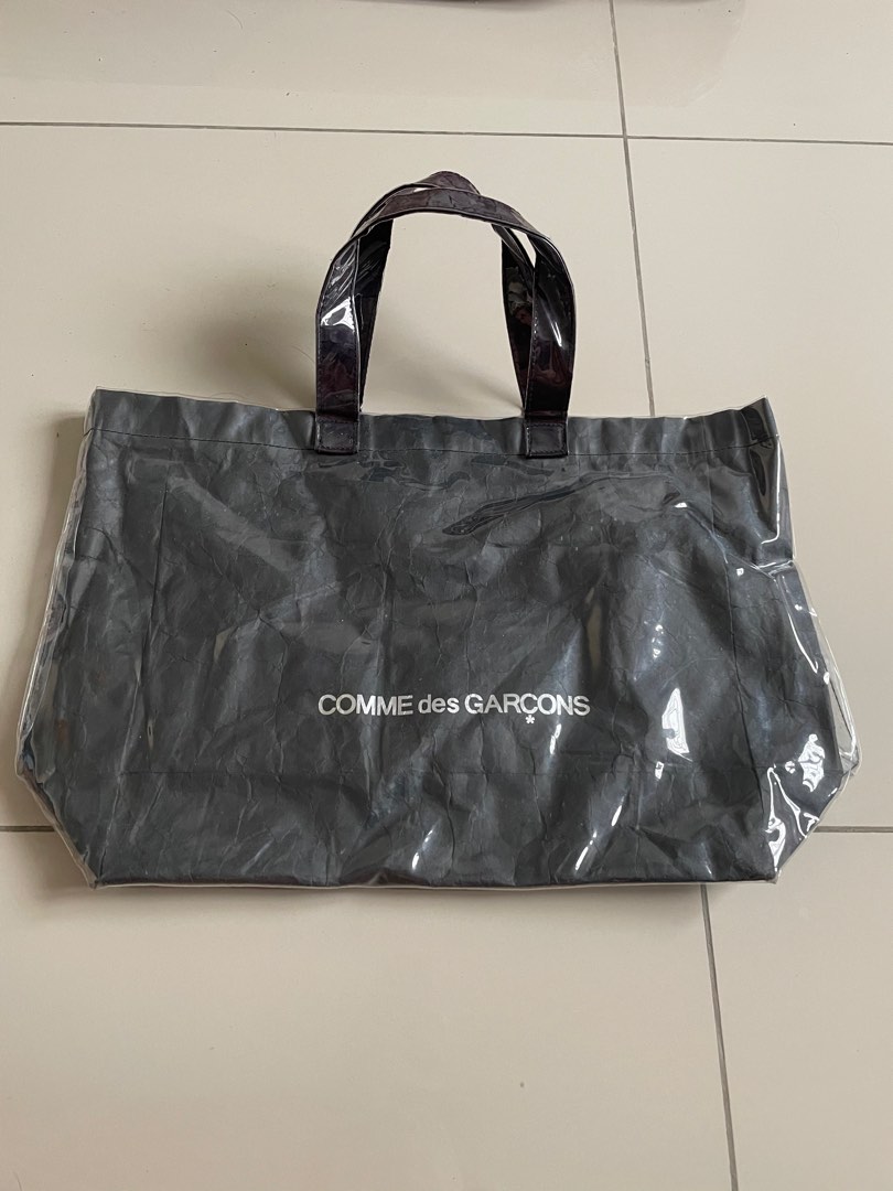 Comme des garcons 2025 pvc tote bag black