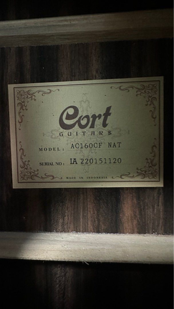 Cort AC160CF Acoustic Electric Guitar, Hobbies & Toys, Music & Media ...
