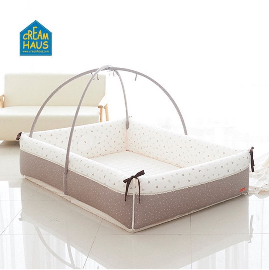 Creamhaus Inua XL Bumper Bed Playmat Milk Brown 160x110x40cm