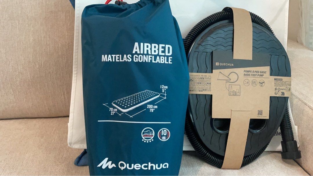 Decathlon Quechua Airbed Air Joy 70 Airpump Carousell